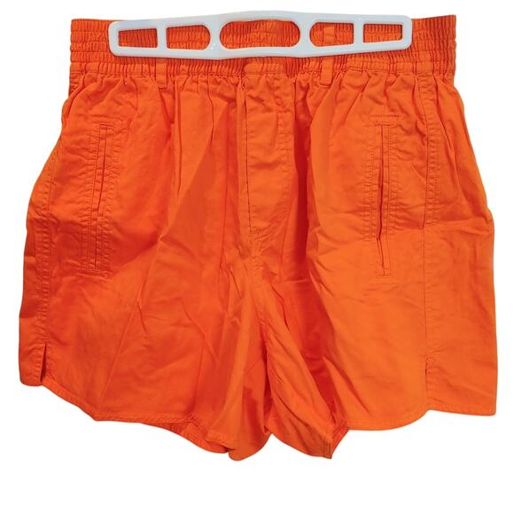 VTG Liz Wear Women's LG Bright Orange Stretch Waist Mom Shorts - Picture 1 of 3